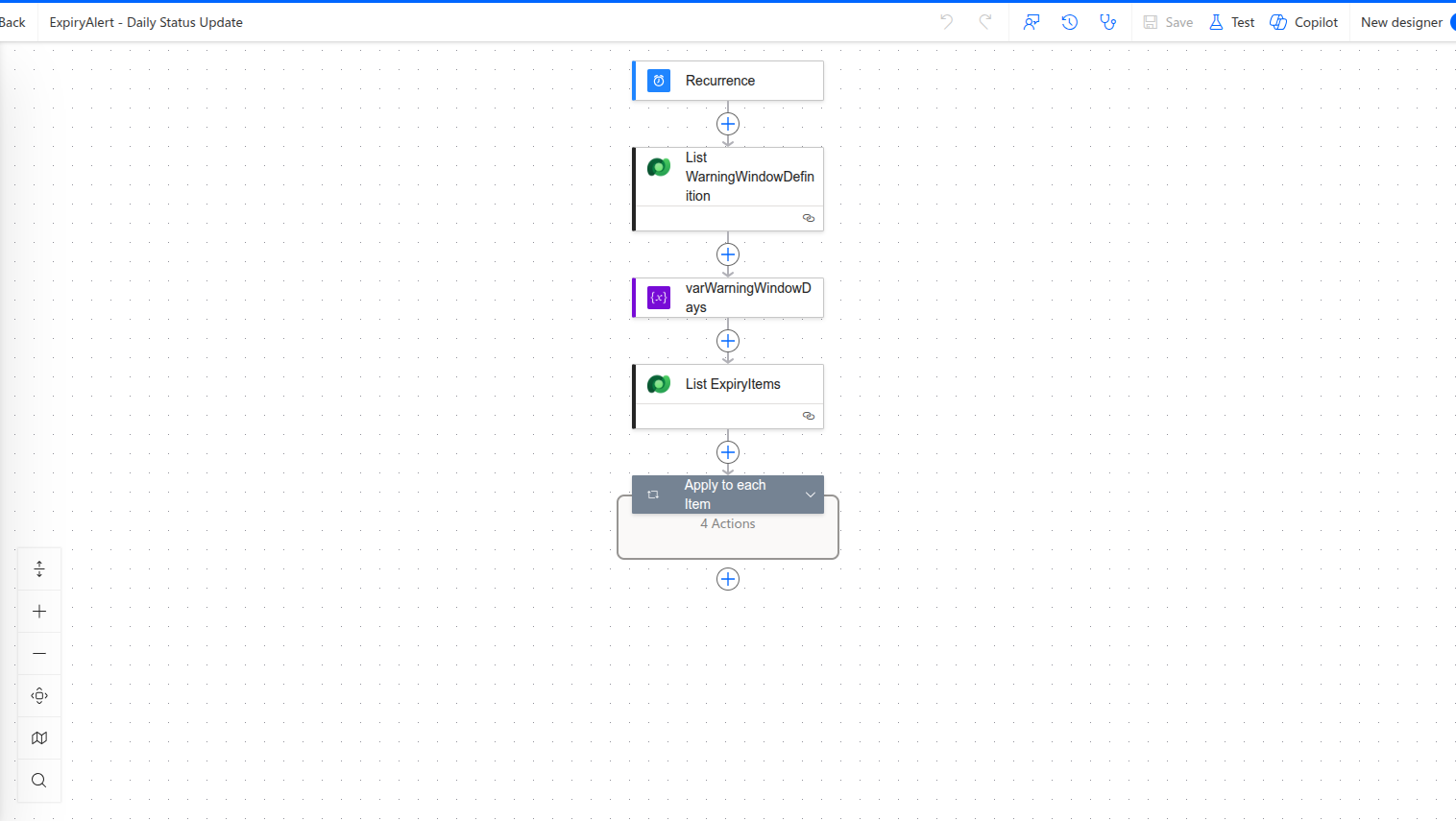 Daily Status Update flow overview in Power Automate